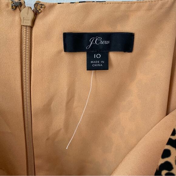 J. Crew NWOTS Silk Leopard Bow Waist Midi Dress size 10 Cheetah Animal Print - Picture 12 of 13